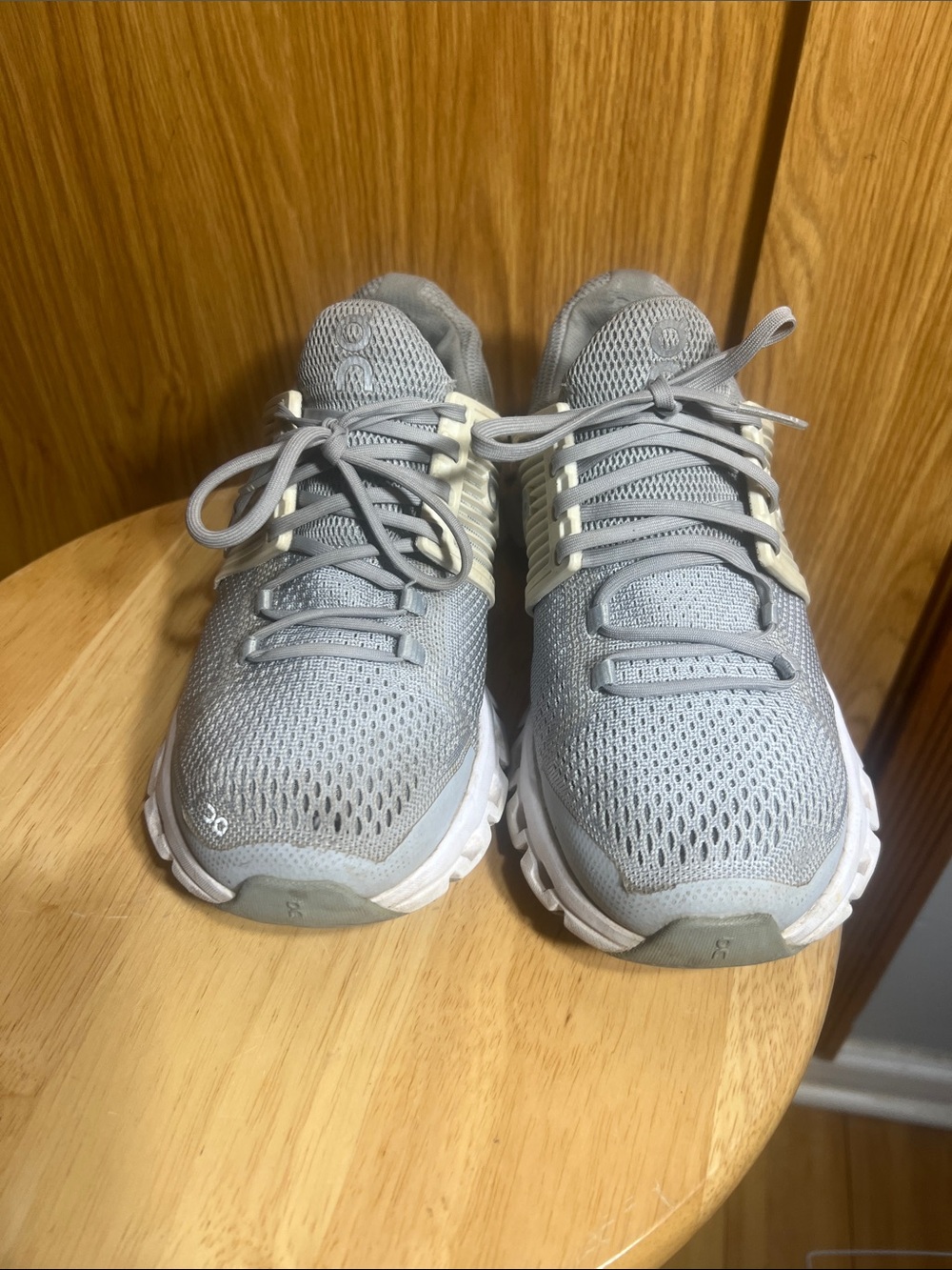 On Running Women's Light Grey Mesh Running Shoes